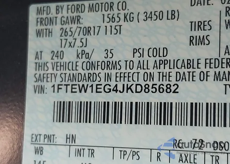 2018 Ford F-150 Xlt z USA, uszkodzony, nr VIN 1FTEW1EG4JKD85682